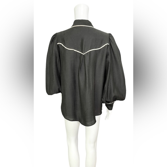 C/Meo Collective Nearby Black Shirt Pearl Snap Long Sleeve Cowgirl Western - Picture 5 of 12